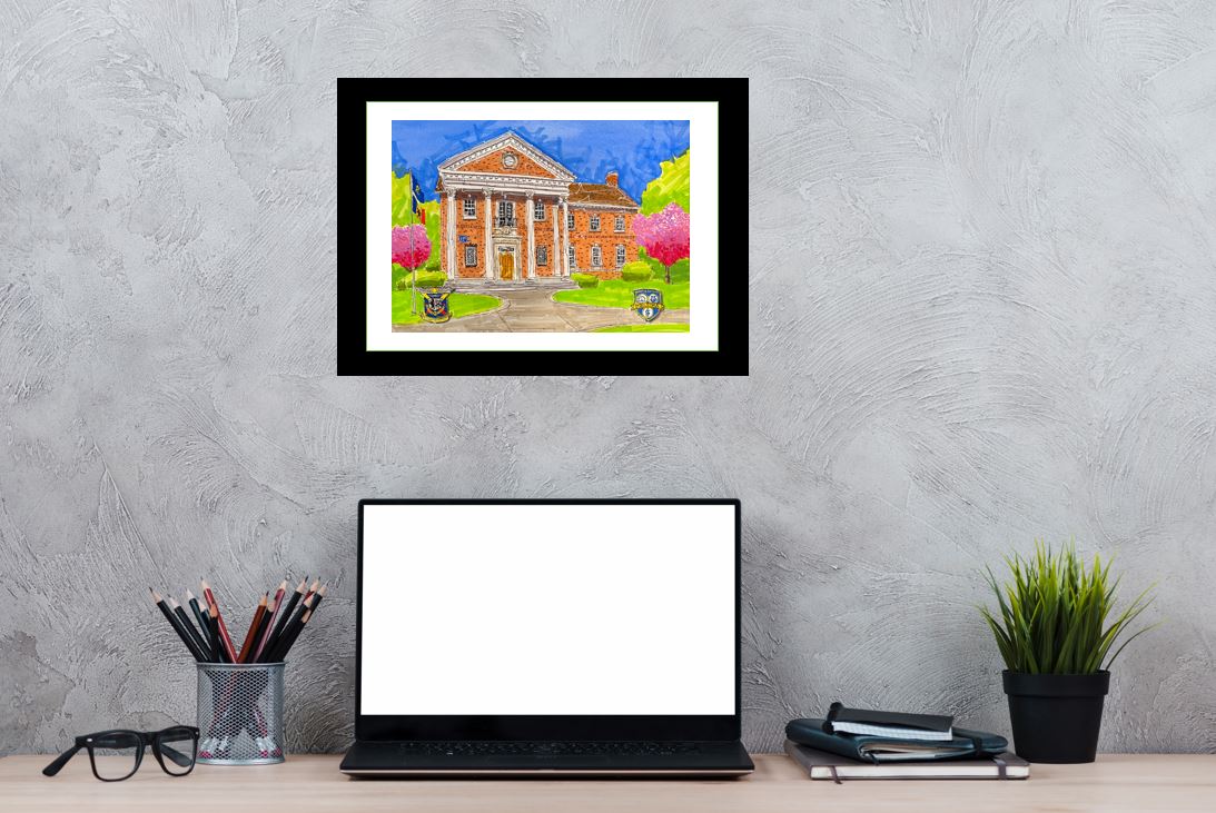 Framed Giclee Print - Delta Kappa Epsilon, University of Rochester (12x16)