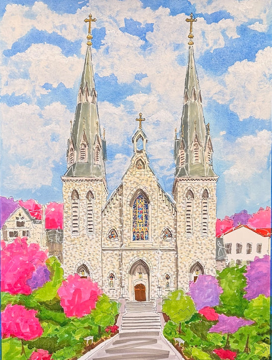 Framed Giclée Print - St. Thomas at Villanova University (12"x16")