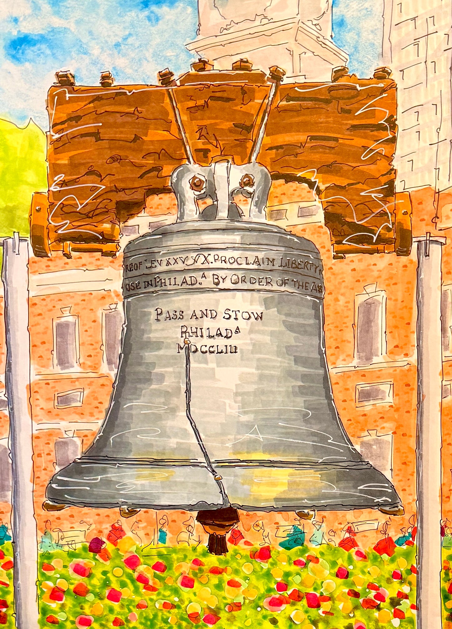 Framed Giclée Print - The Liberty Bell (12x16)
